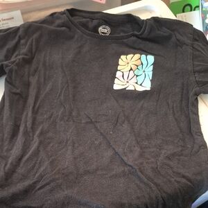 Wonder Nation Black Tee with Pastel Floral Design